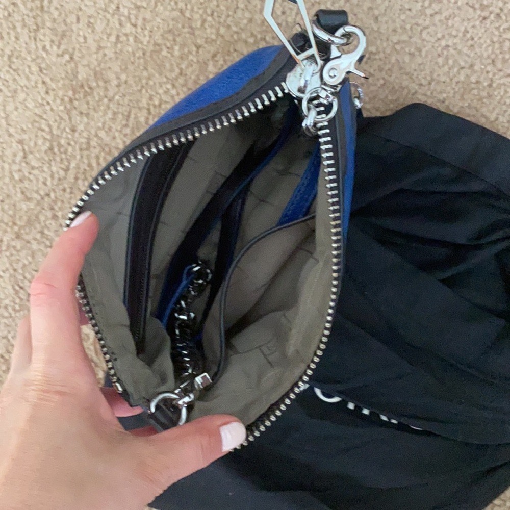 Botkier Cruz Leather Colorblock Crossbody Bag Blue White Black - Picture 6 of 6